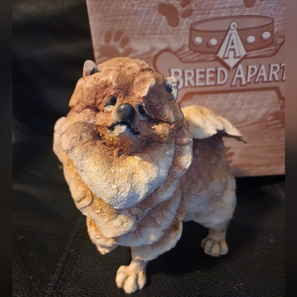 A Breed Apart 2001 Vintage Pomeranian Stone Figurine 70006 Orig Box Handpainted